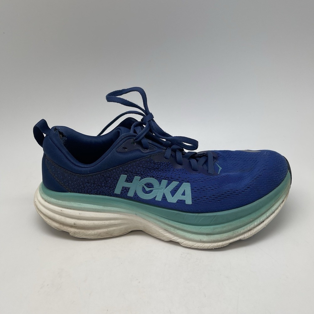 Hoka One One Sneakers Womens‎ 9 B Bondi 8 1127952 BBES Blue Running Gym Shoes